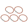 thumbnail image 1 of 4.3 Inch Wire Keychain Cable Stainless Steel Key Ring Loop, Red 5 Pack, 1 of 6