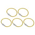 thumbnail image 1 of 4.3 Inch Wire Keychain Cable Stainless Steel Key Ring Loop, Yellow 5 Pack, 1 of 6