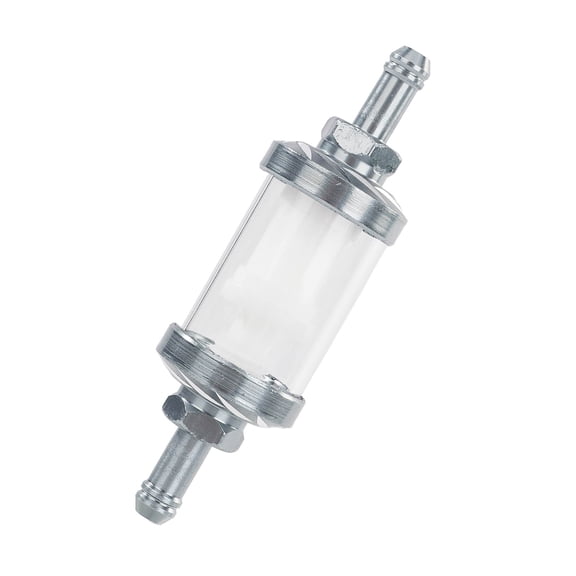 4.3 Inches Universal Motorcycle Fuel Filter, Reusable Transparent Gasoline Filter With Corrosion-Resistant Metal Connectors, High Flow Fuel Filtration Replacement Part For