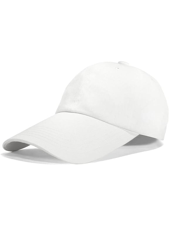 4.3" Long Bill Dad Hat Men Women Plain Polo Twill Baseball Cap Unstructured Soft