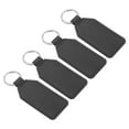 thumbnail image 1 of 4.3" PU Sublimation Keychain Blanks, Leather Key Fob with Rings for DIY Craft Car Key, Black, 4 Pack, 1 of 6