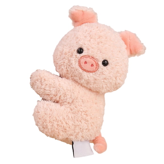 4.3 in Pink Stuffed Pig, Plush Fabric, Tabletop Figurine, All Ages decorations for All Ages Shower, Nursery Room Accents, Soft Comfort toy, Light Pink, 1 Pc