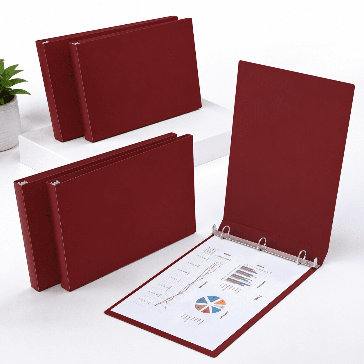 4 3 Ring 11 X 17 Inch Landscape Binders 1.5 Red - Walmart.com
