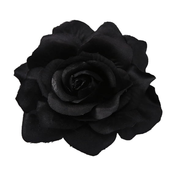 4.3" Rose Hair Clip Large Flower Brooches Hairpin for Women, Charming Flowers Pins for Clothes, Turn Heads with Stylish Rose Hair Clip Flower Brooch Pin for Clothes & Clips, 1Pc(Black,4.3x4.3")