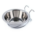 thumbnail image 1 of 4.3" Stainless Steel Hanging Pet Bowls - Dual Food & Water Feeder for Bird Cages, Dog Crates & Small Pets - Non-Spill Design for Parrots, Cats, Rabbits & Small Dogs, 1 of 9