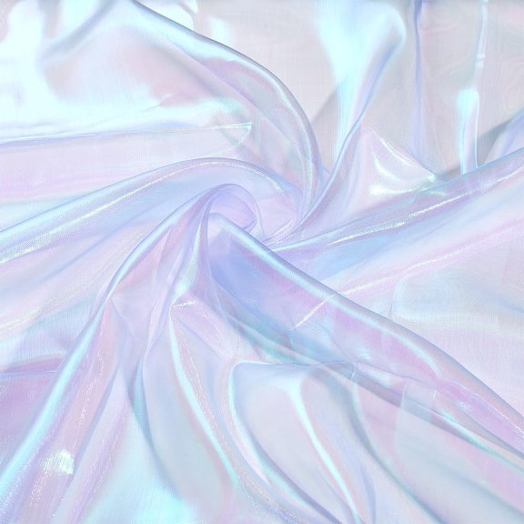 DIY 4.3 Yard Organza Lace Fabric Purple Sheer Fabric Iridescent Organza Cloth Magic Shiny Fabric Ribbon DIY