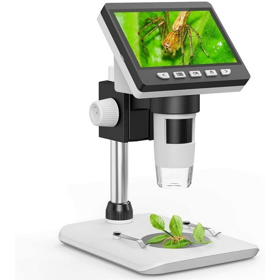 4.3 inch 50X-1000X LCD Digital Microscope Magnification Zoom HD 1080P 2.0MP USB Microscope 8 LED Video Camera Microscope ,Wide and Clear Vision