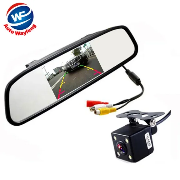 4.3 inch Car Rearview Mirror Monitor CCD Video Night Monitor LED Reverse Car Rear View backup 4LED  Parking System Camera