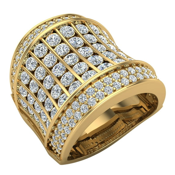 4.32 CT Crossover Diamond Dome Ring 14K Gold