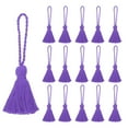 thumbnail image 1 of 4.33" Mini Tassels, 16 Pcs Cotton Tiny Craft Tassels for Earring Jewelry Making Keychain Bookmarks Pendant Home Decor DIY Crafts, Violet, 1 of 6