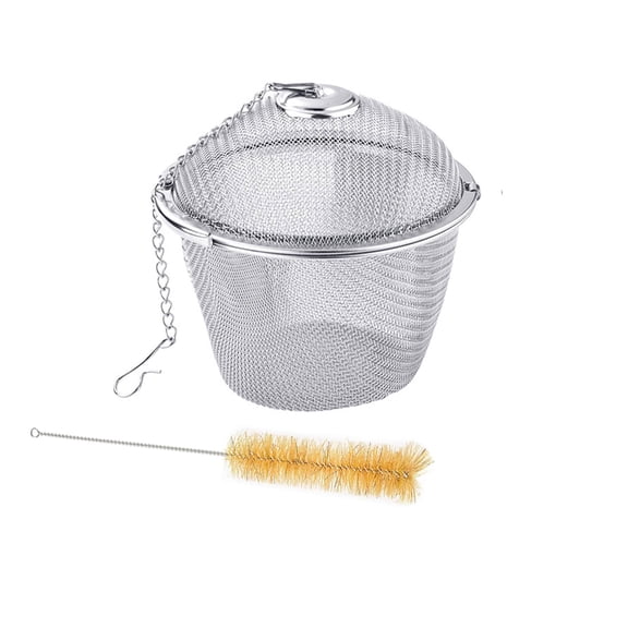 4.33" Stainless Steel Tea Strainer Infuser Tea ball Locking Ball Tea Spice Mesh Herbal Ball Cooking tools With Chain