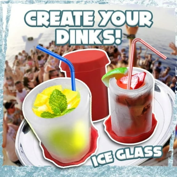 4.33x3.54 Inch Ice Cup Mold, Food Grade Material, Large Hole Ice Tray, Reusable Freezer Ice Glass Maker for Summer Drinks Party Beach Camping Events