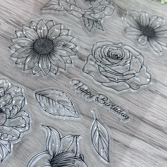 4.33x6.3 Inch Rose Clear Stamps for DIY Scrapbooking - Floral Design Transparent Polymer Stamps for Card Making, Photo Decoration, and Greeting Cards
