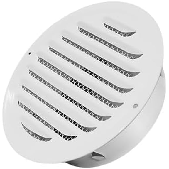 4" Round Soffit Vents White Stainless Steel Soffit Vents Wall/Ceiling Vent Cover with Mesh Screen for Bathroom, Dryer, & Attic(1 Pack)
