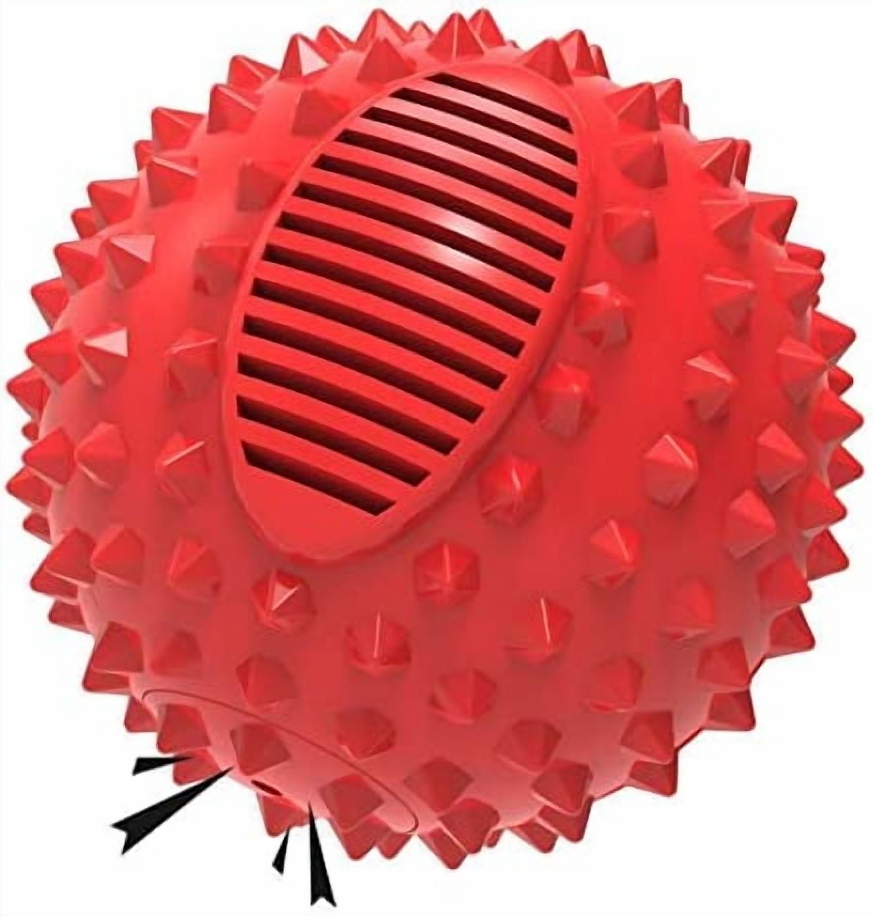 4" Squeaky Dog Balls for Aggressive Chewers, Durable Interactive Dog Chew Toys for Teething, Floatable Indestructible Rubber Spiky Ball, Tough Pet Toys for Small, Medium & Large Breeds