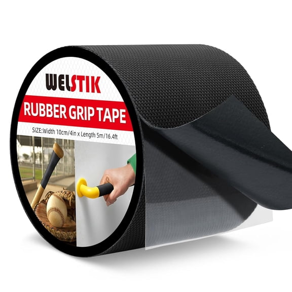 4" Wide Premium Rubber Grip Tape,Extra Large Non-Slip Adhesive Wrap for Game Controllers,Mouse, Gear & Tools,Soft Shock-Absorbing Texture, Barefoot Friendly Mat for Skateboard, Stairs & Rugs