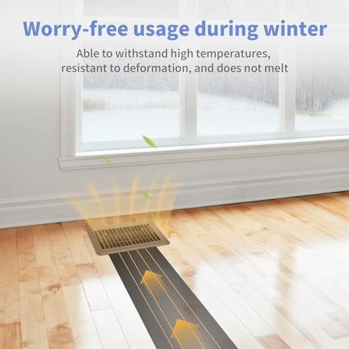 4" x 8" Floor Register - Heavy Duty Steel Walkable Floor Vents - Easy Adjust Air Supply Lever - Vent Covers for Home (Brown)