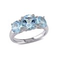 thumbnail image 1 of 4.35 Carat (Ctw) Blue Topaz Three Stone Ring in Sterling Silver, 1 of 5