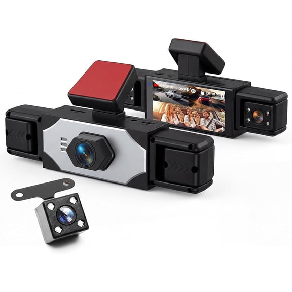 4 360? Cam Front and Rear Inside Left Right, 3.16-Inch FHD 1080P IPS Dashcam Supports Night Vision, Loop Recording, 24/7 Recording Parking Mode , Reverse View