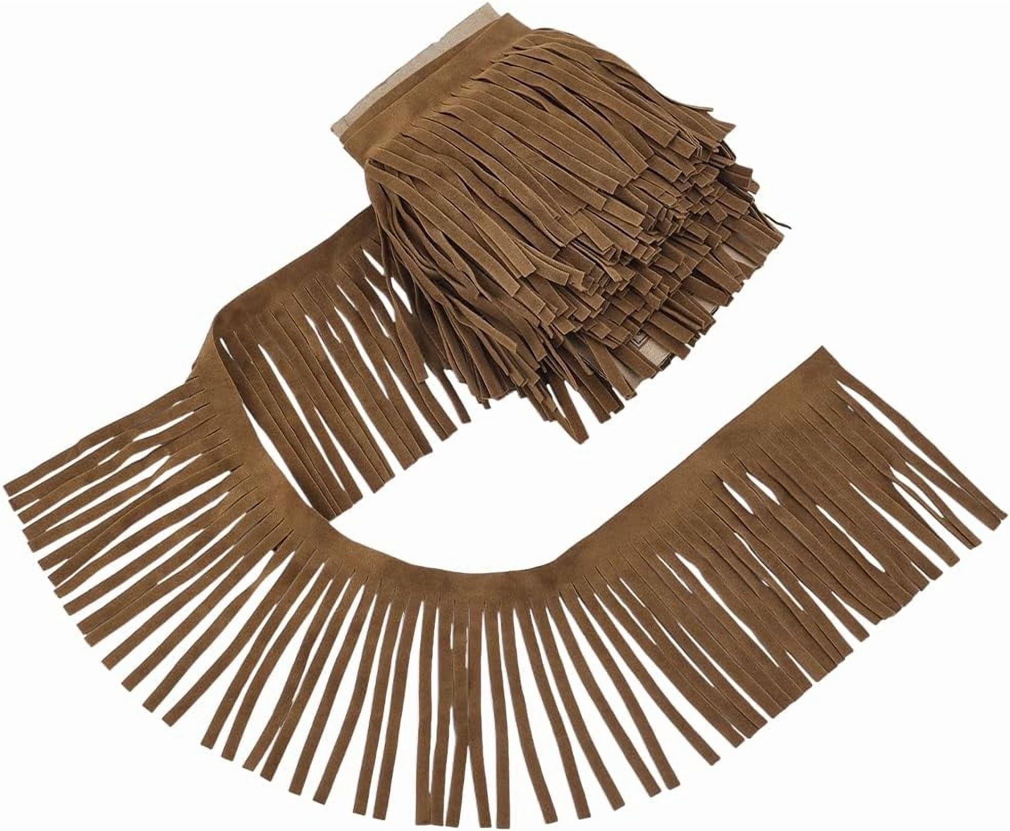 Leather Fringe By The Foot - 7 Ft Tan Distressed Cowhide For Crafts & DIY - View #4