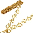 thumbnail image 1 of About 4.37 Yards Embroidery Lace Trim 1.57 Inch Wide Embroidery Floral Trimming Iron on Metallic Cloud Lace for Sewing Costumes Gowns Home Decor Garment Accessories, 1 of 9