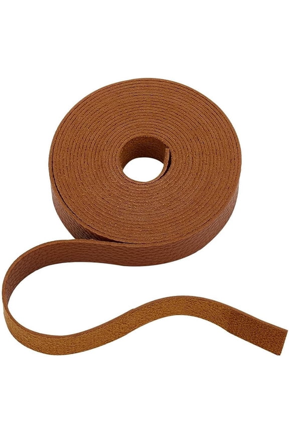 4.37Yards 0.79Inch Wide Brown Flat Leather Straps Roll Belt Wrap Lychee Pattern Leather Strips for DIY Craft Projects Pet Collars Belts Keychains Jewelry Leather Watch