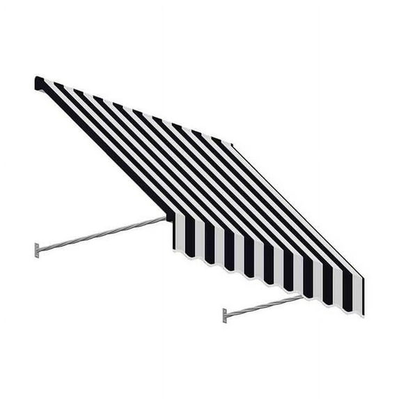 4.38 ft. Santa Fe Twisted Rope Arm Window & Entry Awning, Black & White - 31 x 12 in.