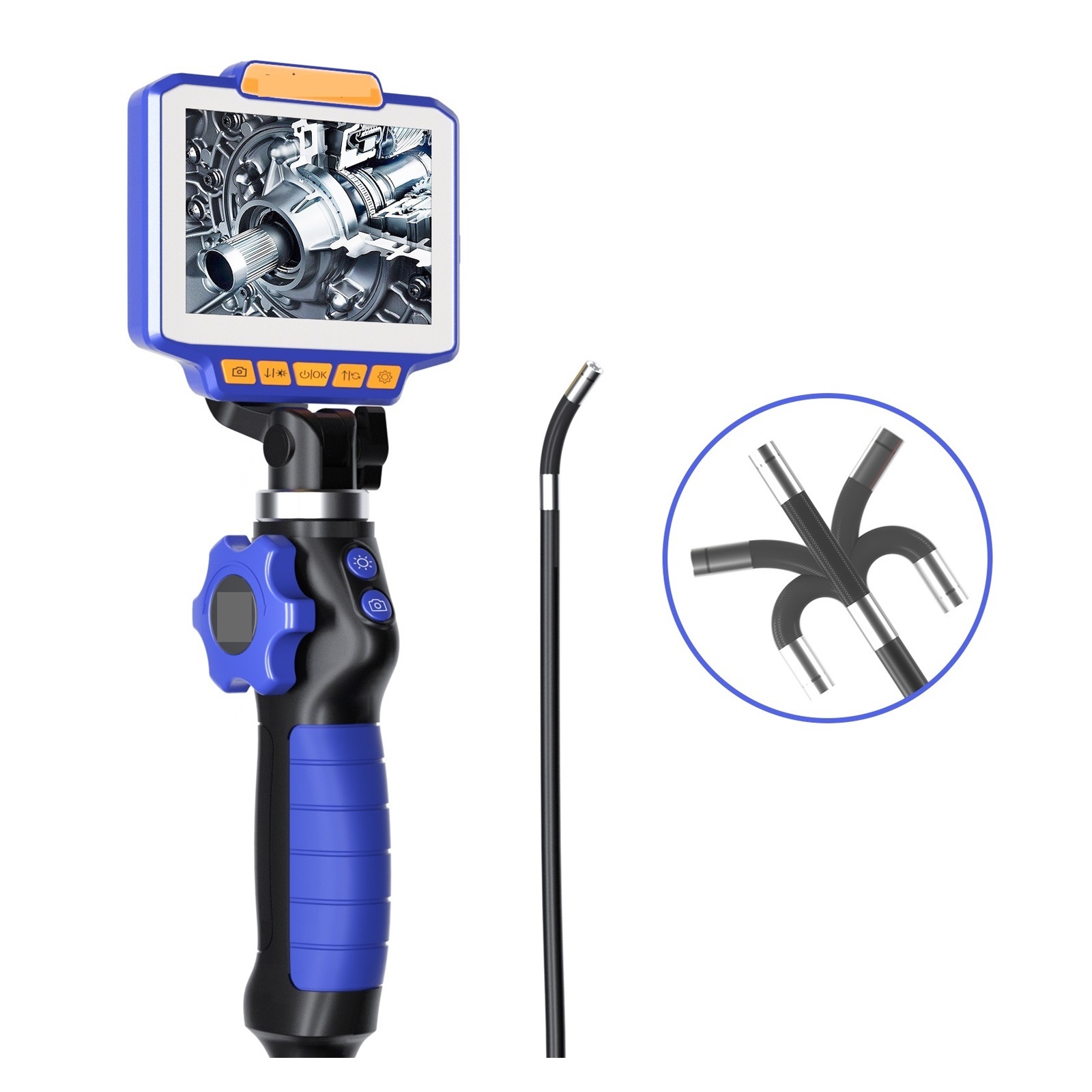 4.3Inch IPS Screen 2MP 1080P 6mm 2Way Articulate 180Degree Rotation Steering Industrial Endoscope Inspection Microscope Camera ,Stunning Clarity
