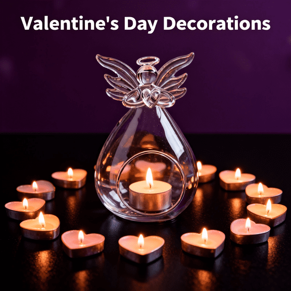 4.3in Angel Candle Holder, Glass Angel Candlestick,for Holiday Decor, Christmas Valentines Day Gift Glass Candle Holder for Wedding Party Restaurant Hotel Garden Decoration