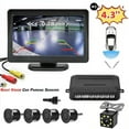 thumbnail image 1 of 4.3in Backup Camera and Monitor HD Car Rear View Reverse Night Vision Parking Kit+Universal Blind Spot Sensor Warning System Radar Monitoring Detection Set, 1 of 6