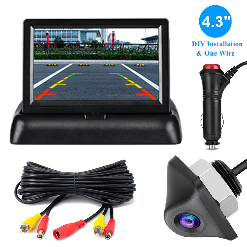 4.3in Foldable LCD Display Monitor Car Rear View Backup LED Night ...
