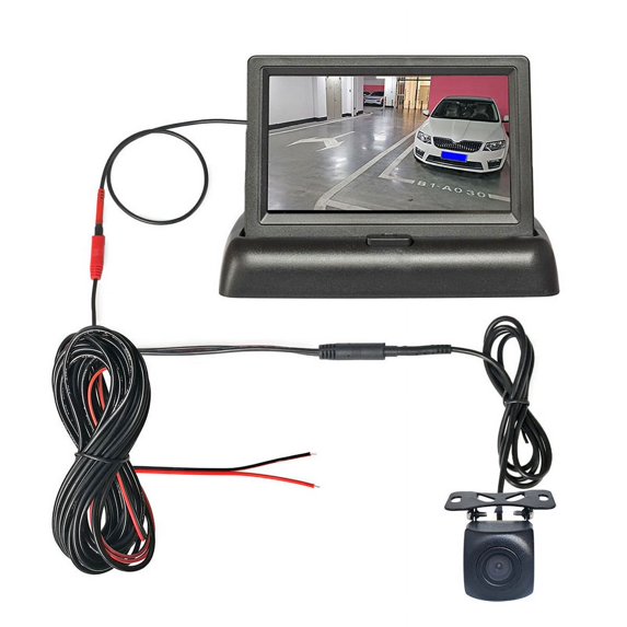 4.3in HD Monitor Car Backup Reverse Camera Rear View Parking License Plate System