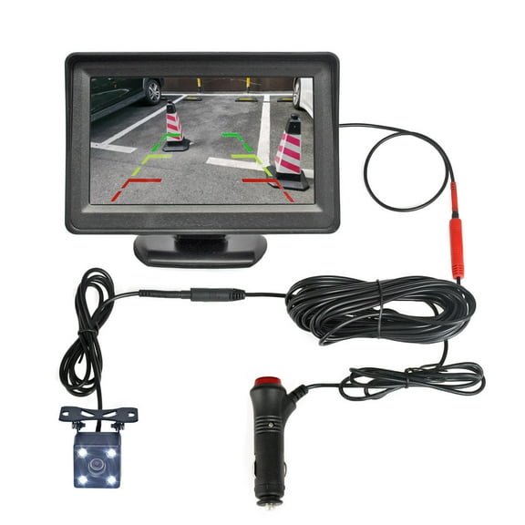 4.3in HD Monitor Car Backup Reverse Camera Rear View Parking License Plate System