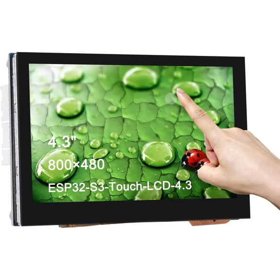 4.3inch Capacitive Touch Display Based on ESP32-S3 Microcontroller Development Board with 2.4GHz WiFi and BLE 5 Support, 800480 Resolution, 5-Point Touch, Onboard CAN, RS485, I2C Interface
