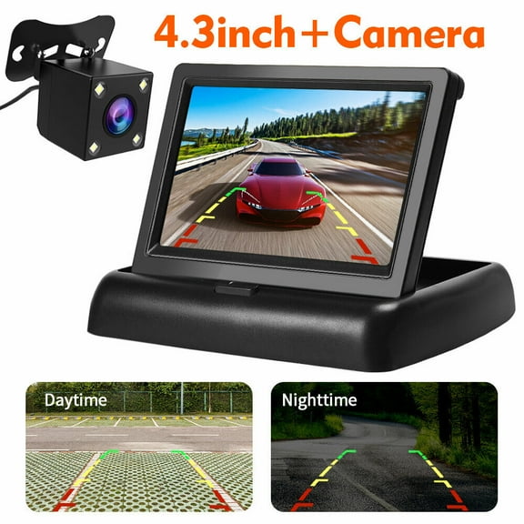 4.3inch HD Monitor Car Backup Reverse Camera Rear View Parking License Plate System