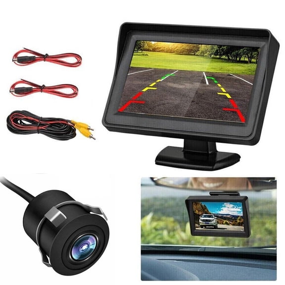 4.3inch HD Monitor Car Backup Reverse Camera Rear View Parking License Plate System