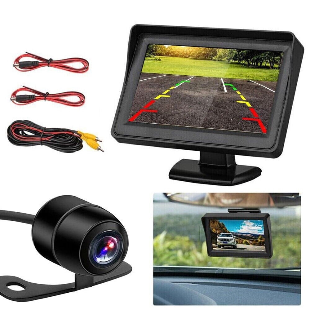 4.3inch HD Monitor Car Backup Reverse Camera Rear View Parking License ...