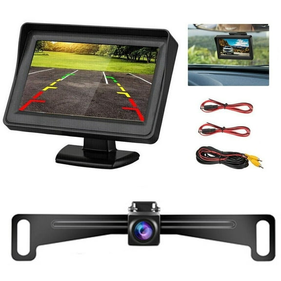 4.3inch HD Monitor Car Backup Reverse Camera Rear View Parking License Plate System