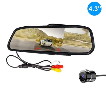 4.3inch HD Monitor Car Backup Reverse Camera Rear View Parking License Plate System