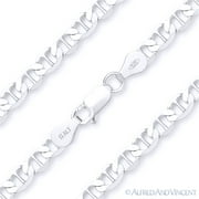 4.3mm Marina / Mariner Link Italian Chain Necklace in Solid .925 Sterling Silver