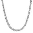 thumbnail image 1 of 4.3mm Polished Rhodium Plated Silver Square Franco Chain Necklace, 30 inches, 1 of 6