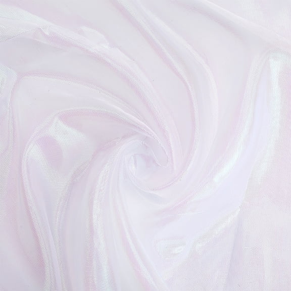 4.3x1.6 Yard Sheer Iridescent Organza Fabric White Polyester Fabric Magic Holographic Gauze Fabric for Costume Shiny Photography Background DIY