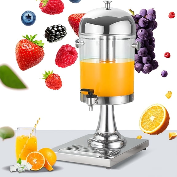 4.4/2.2 Gallon Beverage Dispenser with Stand | Commercial/Home Hot and Cold Juicer with Ice Pack and Stainless Steel Drip Tray, Suitable for Parties, Bars, BBQs, Made of 430 Stainless Steel