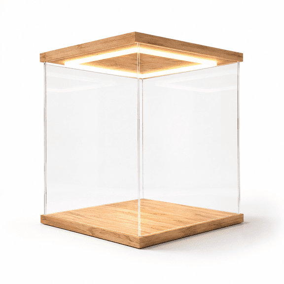 4*4*4 Display Case Illuminated With Led Light For Collectibles