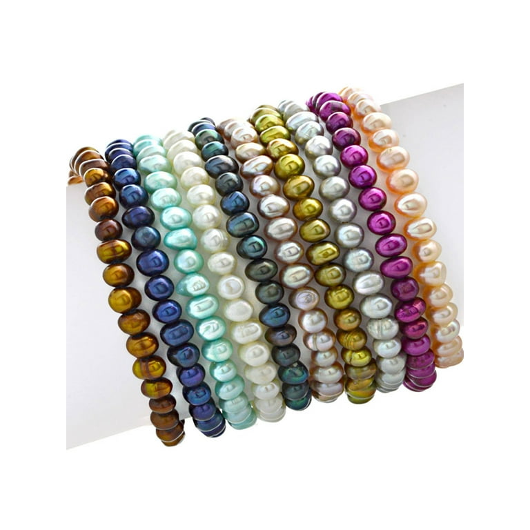 Colored pearl bracelets discount