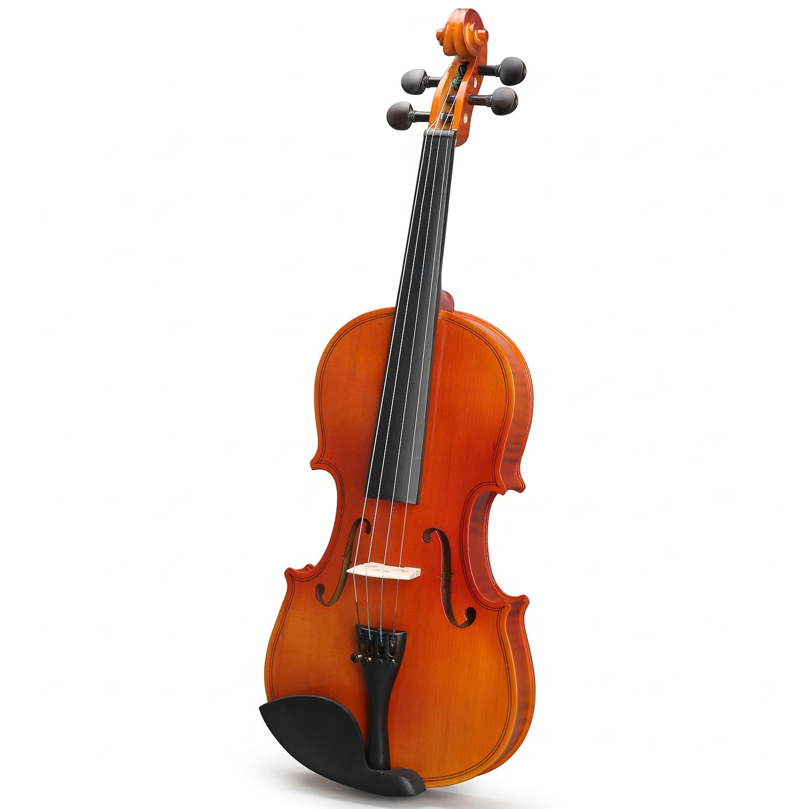 4/4 Acoustic Matte Tiger Stripe Violin Set Includes Phonetic Symbols Sticker, Tuner, String Set, Shoulder Rest, Rosin, Bow
