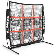 4 4 Baseball Backstop Net, Pitching Strike Zone Target Net with 9 Pocket, Baseball Practice Net for Hitting Pitching Batting Catching Practice