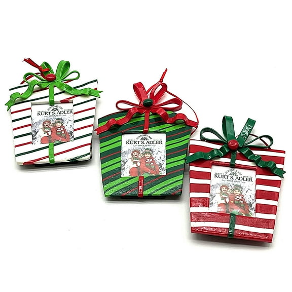 4.4" CLAYDOUGH GIFT BOX PHOTO FRAME Ornament 3/ASSTD.