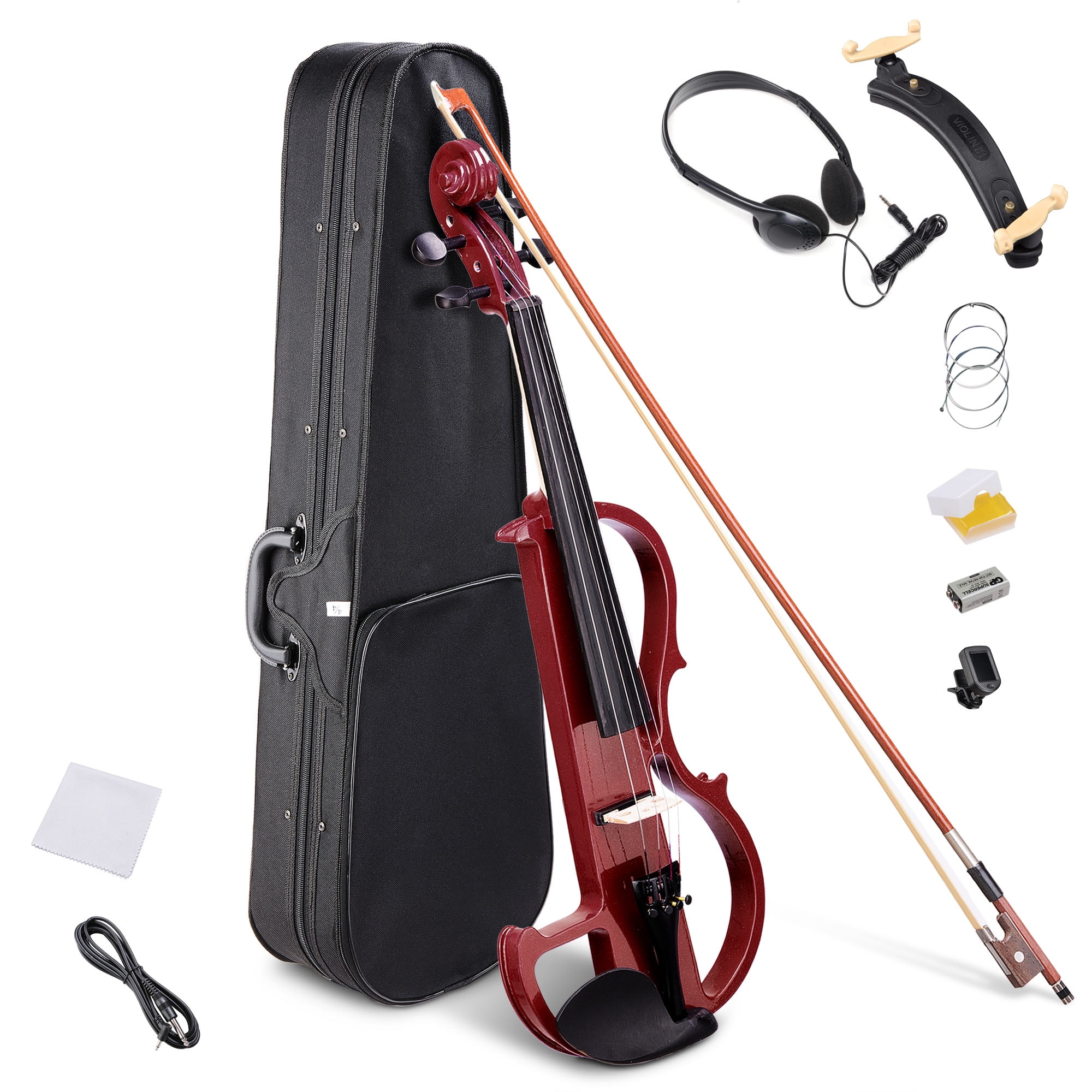 4 4 Electric Violin Full Size Wood Silent Fiddle Musical