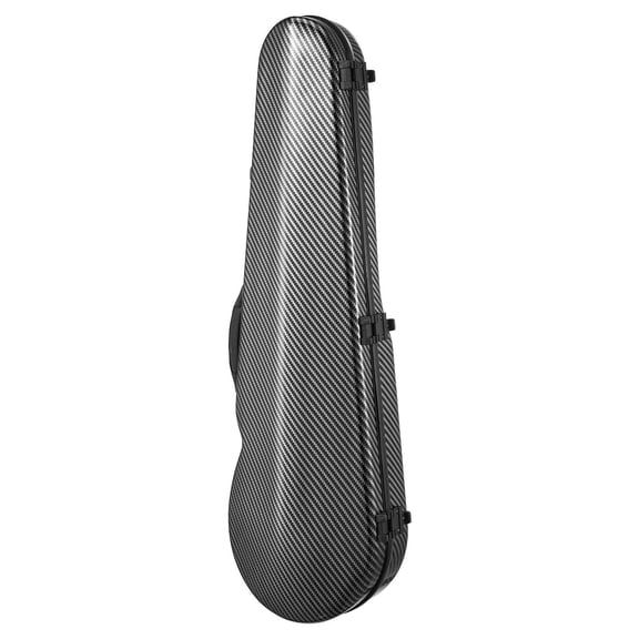 4/4 Full Size Violin Case with Built-in Hygrometer Lightweight Portable Travel Bag Plush Lining Dual Shoulder Straps Anti-Scratch Professional Triangular Shape Black